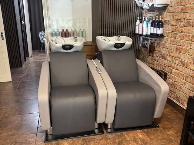 Salon styling chairs and backwash stations available for chair rental at Bita Hair Studio